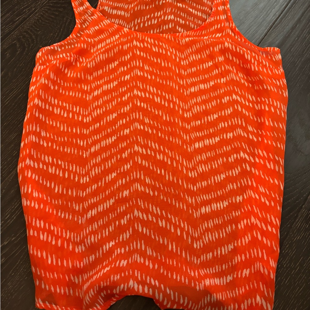 Old Navy Orange Printed Kids Tank Romper